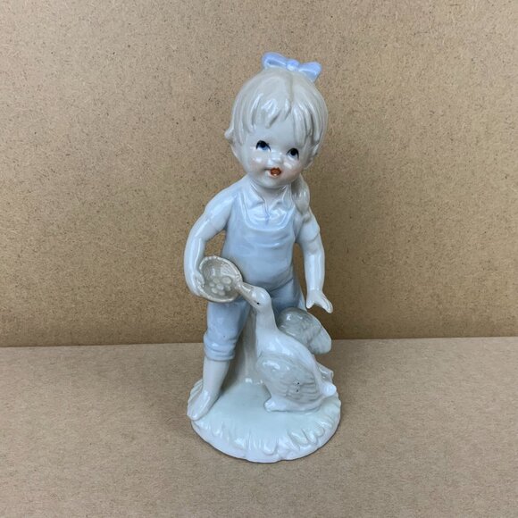 Royal Crown Other - Vintage 1970s - 80s Porcelain Figurine "Girl with Goose" Royal Crown Japan